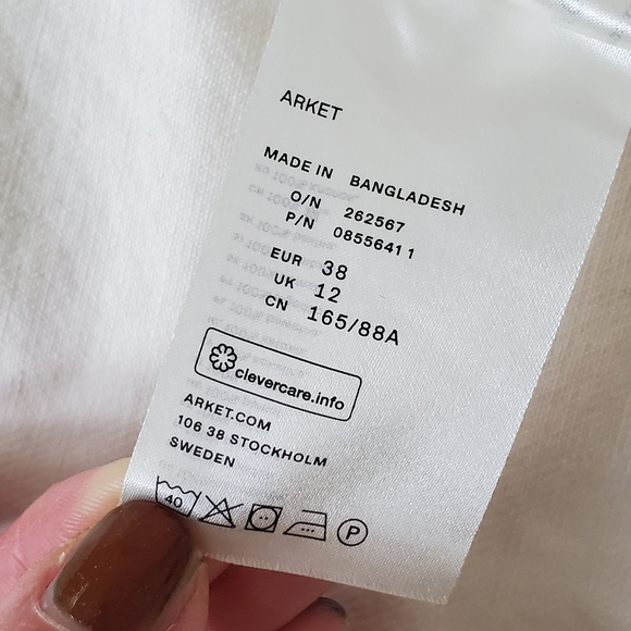 Arket Cotton Denim Chore Coat Jacket, White/Cream, M - Picture 13 of 13